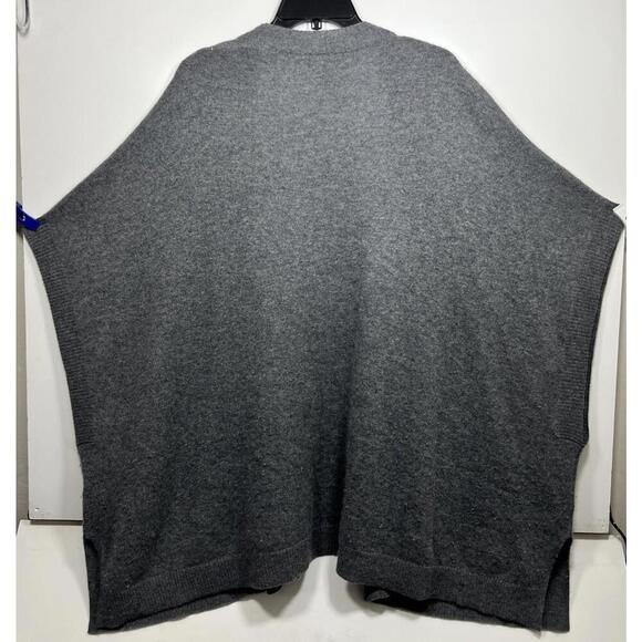 Halogen Women’s 100% Cashmere Open Cardigan Sweater Gray Short Sleeve One Size - Picture 6 of 8